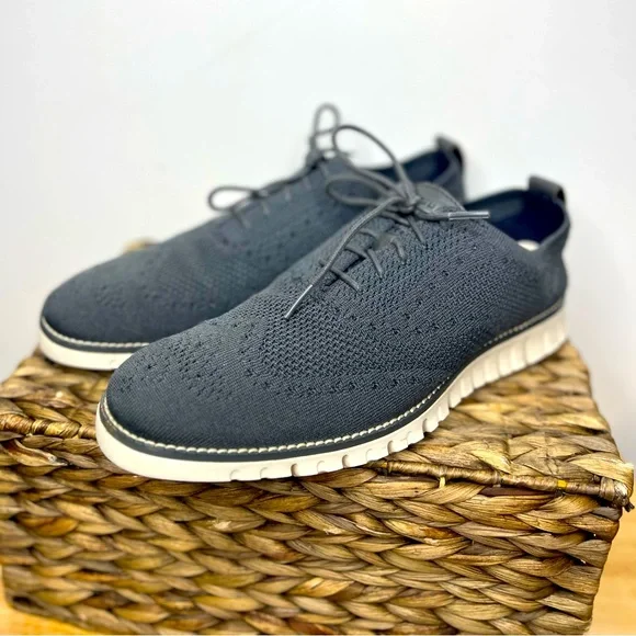 COLE HAAN ZerøGrand Stitchlite Wingtip Oxford Men’s 9M Gray Knit Sneakers Men main image 4